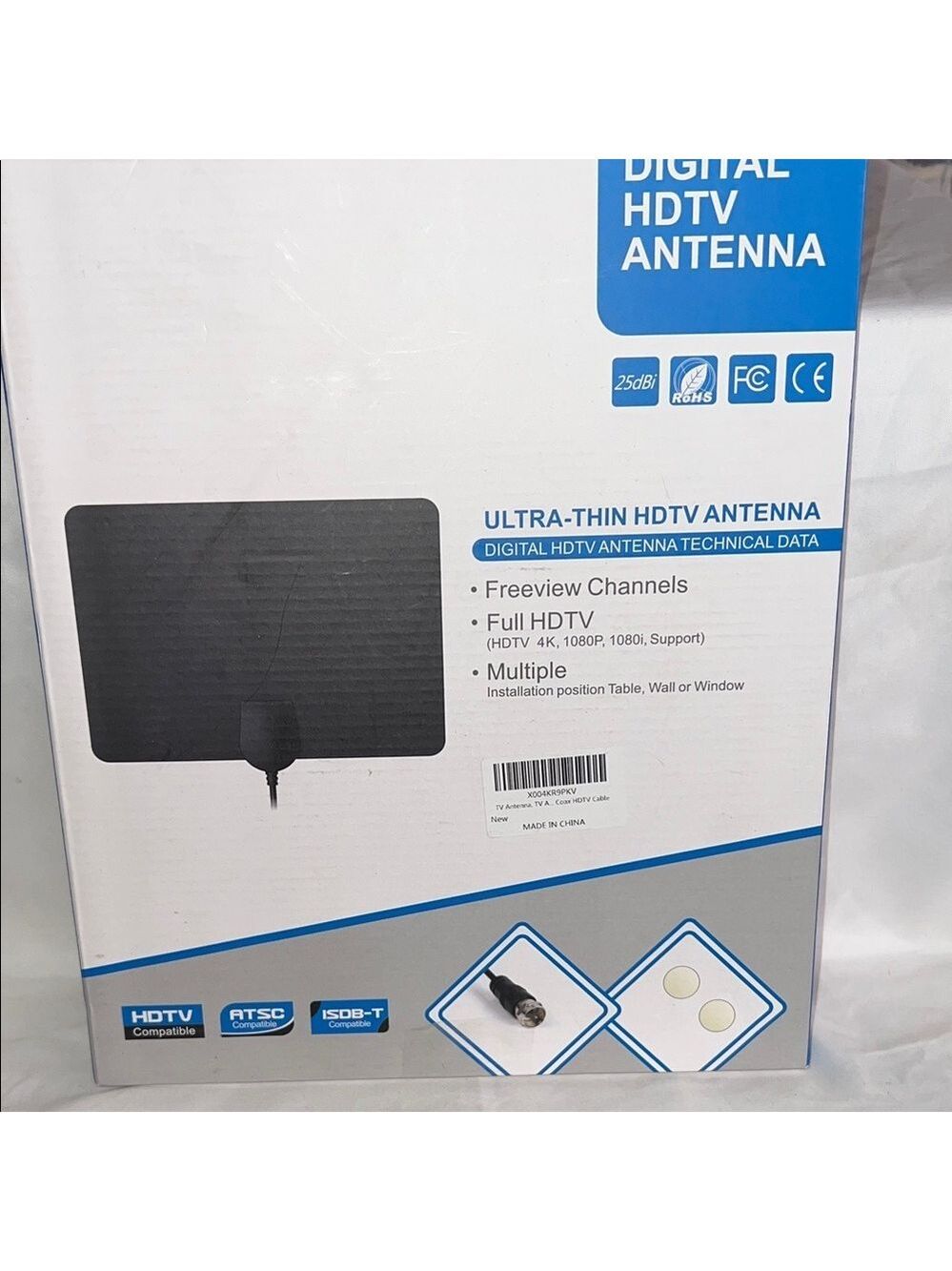 Ultra Thin Digital HDTV Antenna - Black